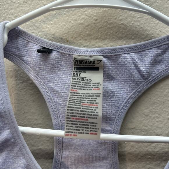 Gymshark Lavender Purple Sports Bra Light Support Stretch Running Gym SZ S - Picture 3 of 4
